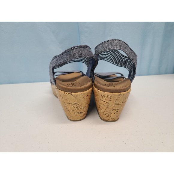 SKETCHERS LUXE FOAM RELAXED STEP CORK WEDGE SLIDE WOMEN’S SANDALS SIZE 6.5 - Picture 3 of 6